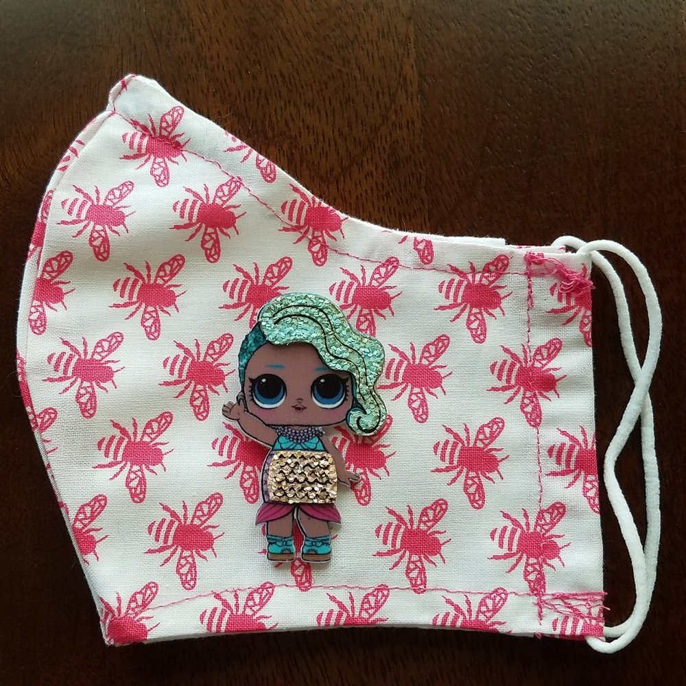 Face Mask ADULT Removable Bees n Mermaid Girl